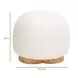 Oopa Cream Performance Boucle Upholstered Swivel Round Ottoman