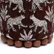 Dex Brown and White Leopard Jacquard Performance Fabric Upholstered Round Ottoman