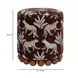 Dex Brown and White Leopard Jacquard Performance Fabric Upholstered Round Ottoman