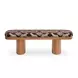 Ollie Brown and White Performance Fabric Upholstered Accent Bench