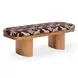 Ollie Brown and White Performance Fabric Upholstered Accent Bench