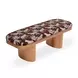 Ollie Brown and White Performance Fabric Upholstered Accent Bench