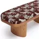Ollie Brown and White Performance Fabric Upholstered Accent Bench
