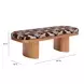 Ollie Brown and White Performance Fabric Upholstered Accent Bench