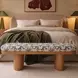 Ollie Cream and Black Performance Fabric Upholstered Accent Bench