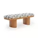 Ollie Cream and Black Performance Fabric Upholstered Accent Bench