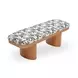 Ollie Cream and Black Performance Fabric Upholstered Accent Bench