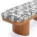 Ollie Cream and Black Performance Fabric Upholstered Accent Bench