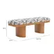 Ollie Cream and Black Performance Fabric Upholstered Accent Bench