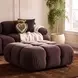 Calliope Dark Brown Performance Velvet Upholstered Square Modular Ottoman