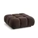 Calliope Dark Brown Performance Velvet Upholstered Square Modular Ottoman