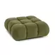 Calliope Olive Green Performance Velvet Upholstered Square Modular Ottoman