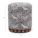 Dex Smoke Gray and White Leopard Jacquard Performance Fabric Upholstered Round Ottoman