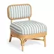 Dorine Mint Green and White Performance Fabric Upholstered Accent Chair