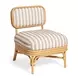 Dorine Khaki and White Performance Fabric Upholstered Accent Chair