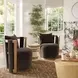 Paolo Chocolate Brown Upcycled Swivel Chair