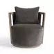 Paolo Chocolate Brown Upcycled Swivel Chair