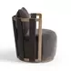 Paolo Chocolate Brown Upcycled Swivel Chair