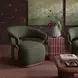 Madison Dark Green Performance Fabric Upholstered Swivel Accent Chair