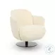 Solange Cream Velvet Swivel Chair