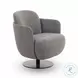 Solange Gray Textured Weave Swivel Chair