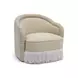 Pamela Tan Performance Fabric Upholstered Swivel Tassel Lounge Chair