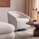 Rory Cream Performance Boucle Upholstered Swivel Clarke Accent Chair