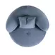 Fickle Bluestone Performance Velvet Upholstered Swivel Accent Chair with Pillow