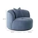Fickle Bluestone Performance Velvet Upholstered Swivel Accent Chair with Pillow