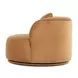 Fickle Camel Performance Velvet Upholstered Swivel Accent Chair with Pillow