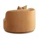 Fickle Camel Performance Velvet Upholstered Swivel Accent Chair with Pillow