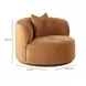 Fickle Camel Performance Velvet Upholstered Swivel Accent Chair with Pillow