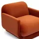 Azalea Rust Orange Performance Velvet Upholstered Accent Chair