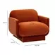 Azalea Rust Orange Performance Velvet Upholstered Accent Chair
