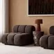 Calliope Dark Brown Performance Velvet Modular Armless Chair with Pillow
