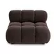 Calliope Dark Brown Performance Velvet Modular Armless Chair with Pillow