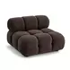 Calliope Dark Brown Performance Velvet Modular Armless Chair with Pillow