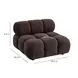 Calliope Dark Brown Performance Velvet Modular Armless Chair with Pillow