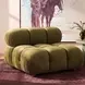 Calliope Olive Green Performance Velvet Modular Armless Chair with Pillow