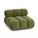 Calliope Olive Green Performance Velvet Modular Armless Chair with Pillow