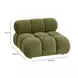 Calliope Olive Green Performance Velvet Modular Armless Chair with Pillow