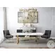 Adeline White and Gold Dining Table