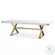 Adeline White and Gold Dining Table