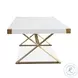 Adeline White and Gold Dining Table