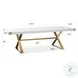 Adeline White and Gold Dining Table