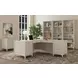 Towne White Double Pedestal L-Desk