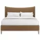 Edwin Suede King Upholstered Wing Shelter Bed
