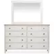 Whisperbay Sea Pearl and Driftwood 8 Drawer Dresser with Rectangular Mirror