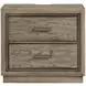 Sonoma Gray 2 Drawers Nightstand with USB Charging and Power Outlet