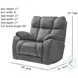 Wild Card Brady Charcoal Swivel Rocker Recliner